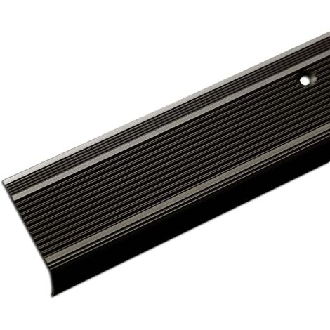 Profilé d'escalier en forme de L 1 pièce, longueur 100 x 3 x 2 cm Prépercé Nez de marche pour parquet et stratifié angulaire Bronze