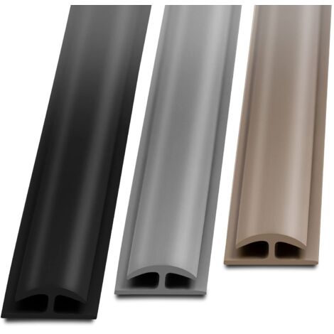 Barre de seuil étanche Double bordure PVC 24 x 35 mm Noir Longueur: 1 m (1/5)