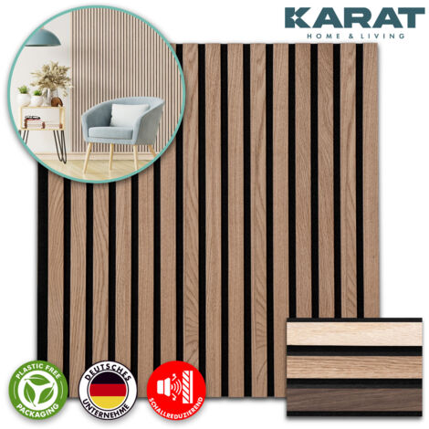 Ossature Panneau tasseaux acoustiques en aspect bois – 1 Pièce, 60 x 60 cm, Red Oak (1/5)