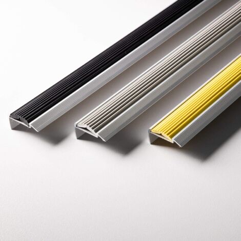 Profilés de nez de marches en aluminium Profilés de sol antidérapants Avec matériel de montage simple Power Grip Longueur: 100 cm Gris (1/5)
