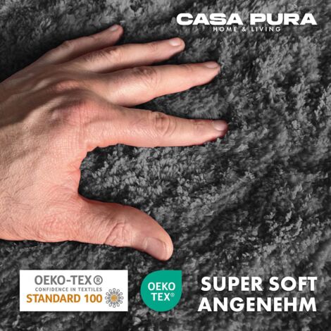 Tapis de Bain à Poils Longs Sky Soft  Gris sombre 60 x 100 cm