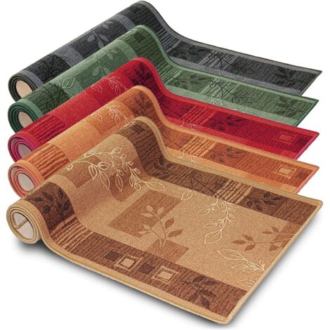 Tapis Ornement Vintage Oriental pour la Cuisine, Le Couloir et Le Salon 80 x 300 cm, Accent Beige (1/5)