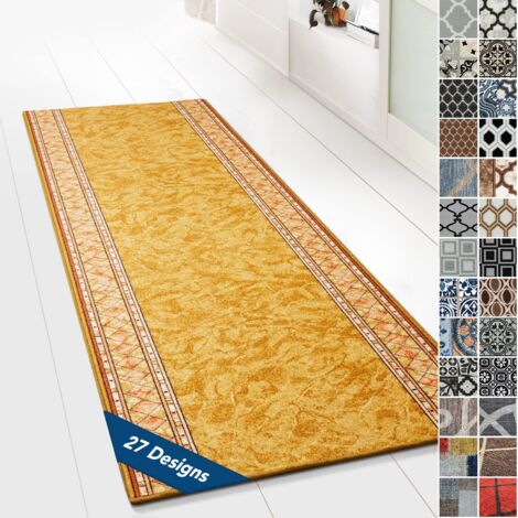 Tapis Ornement Vintage Oriental pour la Cuisine, Le Couloir et Le Salon 80 x 100 cm, Rügen Beige