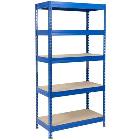 Étagère métallique de Rangement renforcée à Charge Lourde 5 Étages  Bleu 180 x 120 x 45 cm