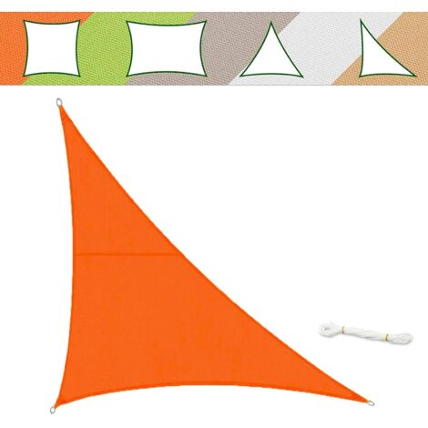 Voile d'ombrage Hydrofuge, Orange, 5 x 5 x 7 m