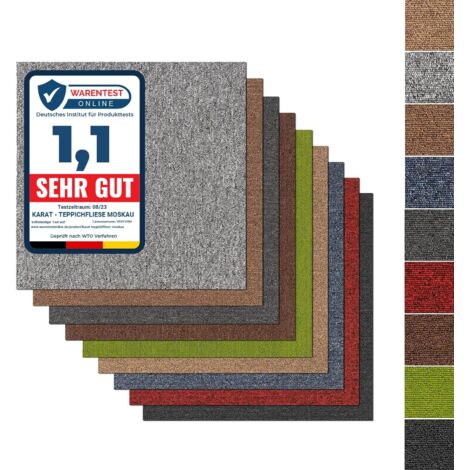 Moscow Dalle moquette bouclée 50X50 Revêtement Isolant Mur/Sol, Anthracite, 1 Pièce 50x50 cm