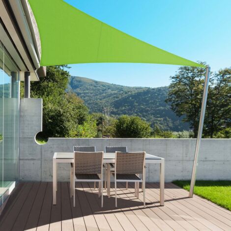 Voile d'ombrage hydrofuge 3 x 3 x 3 m, vert clair– triangulaire (1/5)