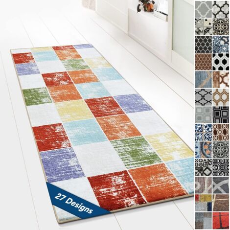 Tapis Ornement Vintage Oriental pour la Cuisine, Le Couloir et Le Salon 80 x 350 cm, Capera