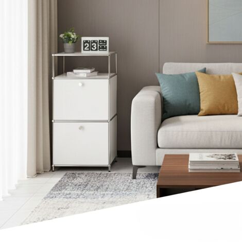 Rangement stylé et épuré – Étagère en métal chromé, 50 × 40 × 100 cm, Blanc