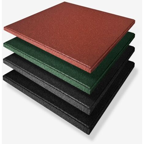 Karat – Dalle de protection caoutchouc 50 x 50 cm – Épaisseur 25 mm – Antidérapante et amortissante – Installation sans colle – Résistante aux intempéries