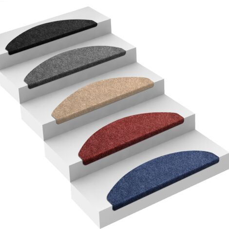 Karat – Tapis d'escalier Leipzig 21x65 cm – Fixation adhésive antidérapante – 100% polypropylène – Couleur rouge