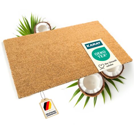 Paillasson en Noix de Coco, Fibres de Coco Antidérapantes Naturel 24 mm 100 x 150 cm