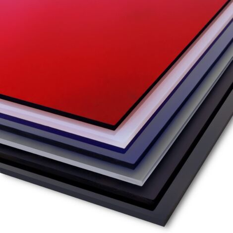 Verre acrylique brillant ou mat - Plaque en verre acrylique rouge, 100 x 100 cm