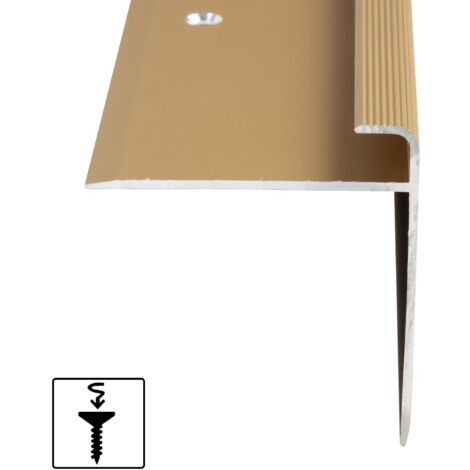Seuil d'escalier Safety Forme: F Aluminium anodisé Or élégant S 90 cm