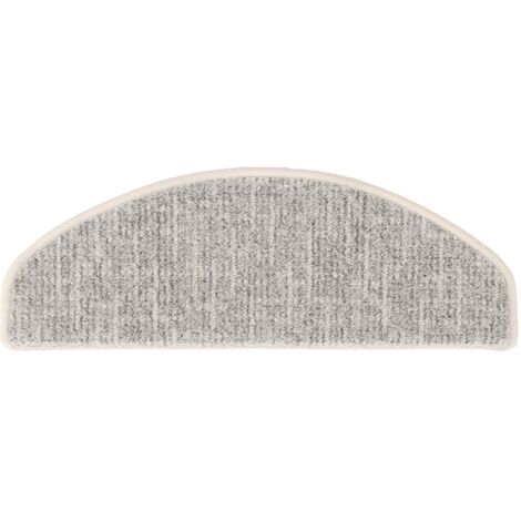 Tapis d'escalier Alto Argent 23,5 x 65 cm Semicirculaire