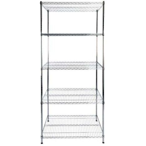 Étagère Meuble de rangement Himalaya Chromé 4 Étages 200 x 90 x 45 cm  Charge Max : 750 kg