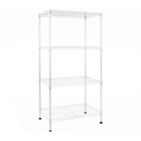 Étagère en métal Rocky 4/5 Étagères Blanc 55 x 35 x 110 cm  Charge Max : 250 kg