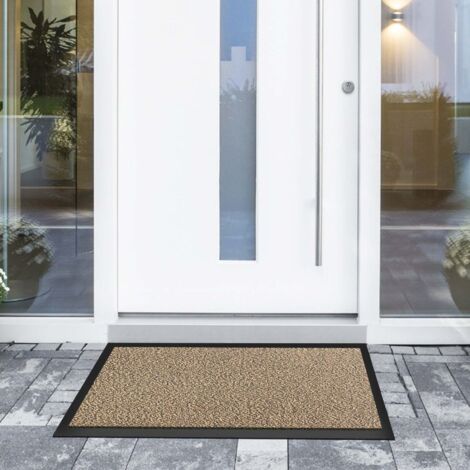 Tapis extérieur, Tapis antidérapant très absorbant Noir-moutarde 60 x 90 cm (1/5)