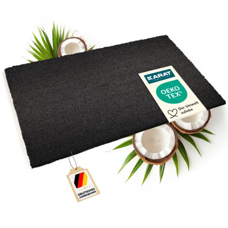 Paillasson en Noix de Coco, Fibres de Coco Antidérapantes Noir 17 mm 100 x 350 cm