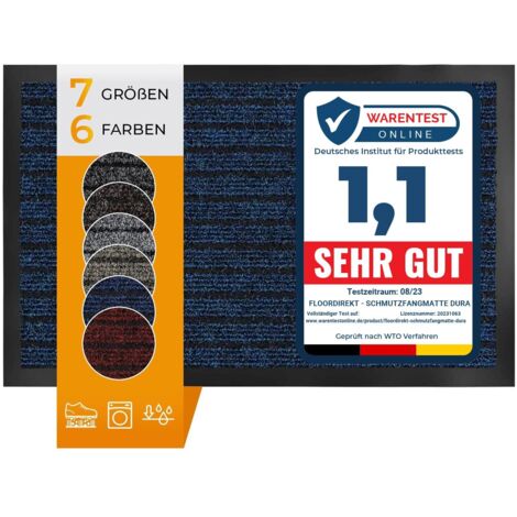 Tapis entrées commerciales, halls d'immeuble, Bleu 66 x 185 cm