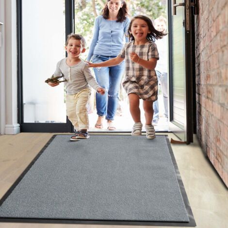 Tapis antidérapant très absorbant Monochrom Gris argent 60 x 180 cm