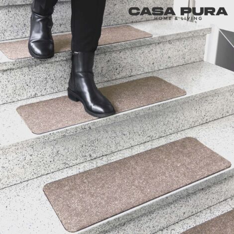 Tapis d'escalier Leipzig Beige Rectangulaire sans lèvre