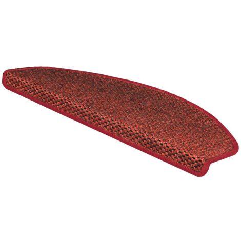 Tapis d'escalier Kalkutta Sisaloptik Rouge 23,5 x 65 cm Demi-cercle