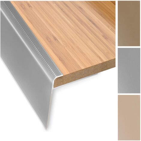 Safety  Profil d'angle d'escalier perforé Nez de marche aluminium anodisé Profil d'arête d'escalier  Argenté, Longueur = 134 cm, 1 Pièce