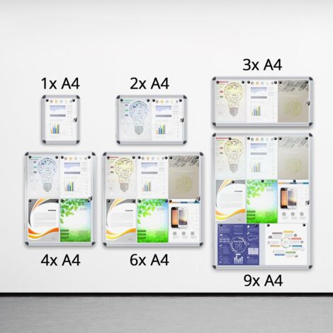 Panneau d'affichage en aluminuim 2 x A4 avec serrure à clé