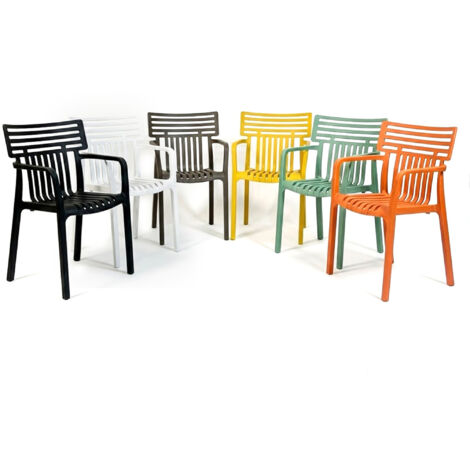 Chaise de jardin Sitwell design, résistante aux intempéries, Orange