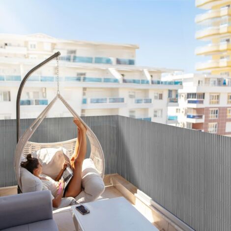Brise Vue PVC, Paravent Palissade, Gris, 120 x 300 cm