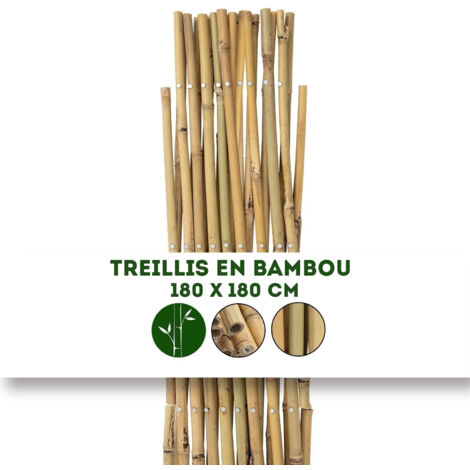 Treillis en Bambou pour Jardin, Balcon et terrasse  Extensible Individuellement  Résistant aux intempéries 180 x 180 cm