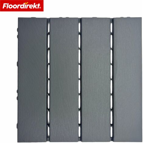 1 Dalle de terrasse Elyse Gris 30 x 30 cm Dalles clipsables effet lames de bois