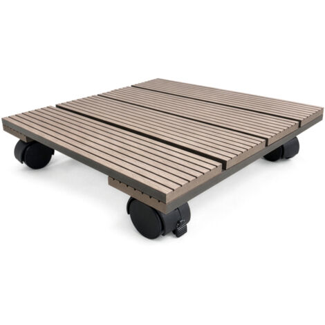 Chariot pour plantes Marquis en WPC - Support roulant 30x30cm - Roulettes pivotantes - Charge 80kg (1/5)