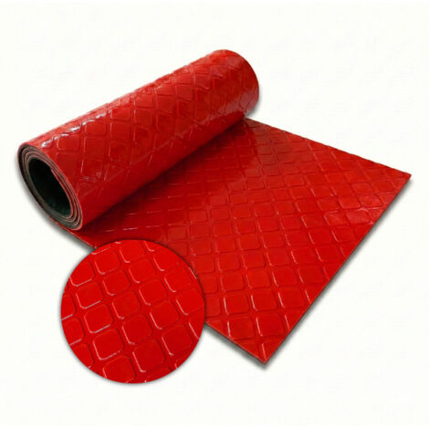 Revêtement sol PVC Quadra, Rouge, 110 x 250 cm (1/5)