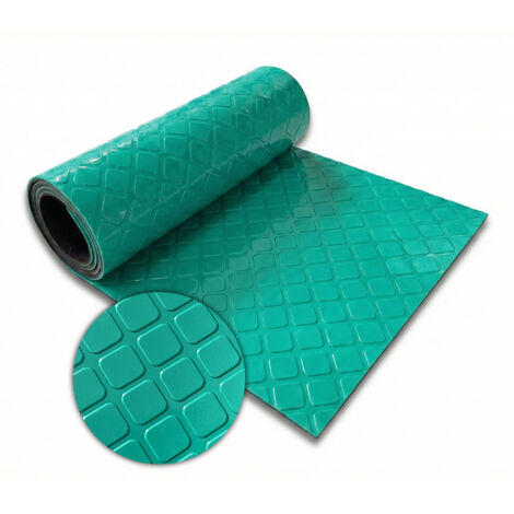 Revêtement sol PVC Quadra, Vert, 110 x 300 cm