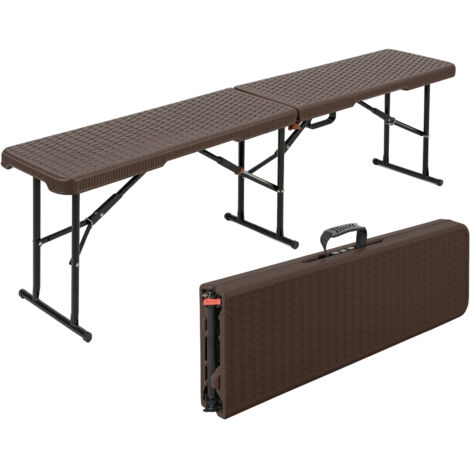 Banc pliant aspect rotin, 183 × 28 × 43 cm, résistant aux intempéries - Pratique pour jardin & terrasse (1/5)