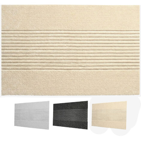 Paillasson Circa antisaleté, style Boho rayé, Beige, 90 x 150 cm