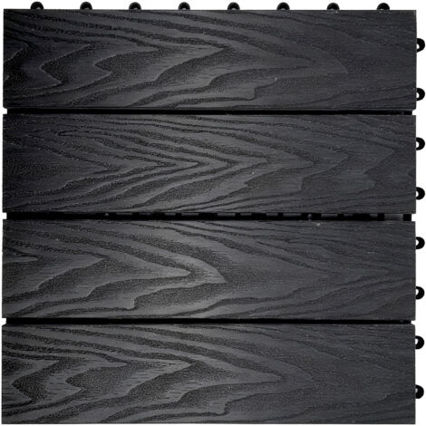 Dalle terrasse WPC Noble 3D Noir 30x30 cm - Résistante & élégante (1/5)