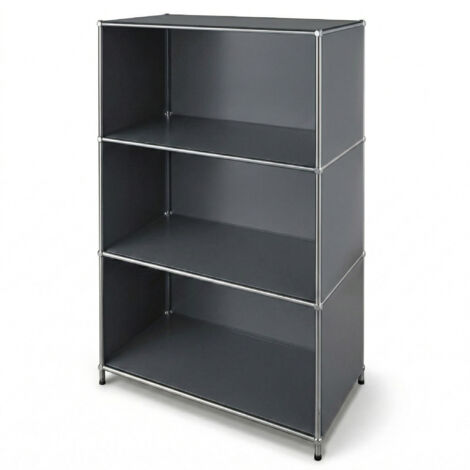 Étagère métal chromé design épuré, Concept Epuré MK-101, 120 x 40 x 75, 4 niveaux, Gris