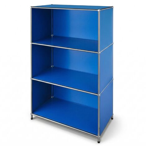 Étagère métal chromé design épuré, Concept Epuré MK-101, 120 x 40 x 75, 4 niveaux, Bleu