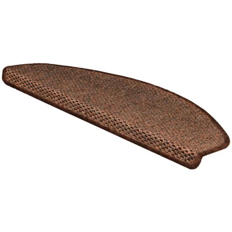 Tapis d'escalier Kalkutta Sisaloptik Brun 19 x 56 cm Demi-cercle