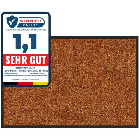 Tapis de Porte Paillasson d'entrée Rhine Marron 90 x 150 cm