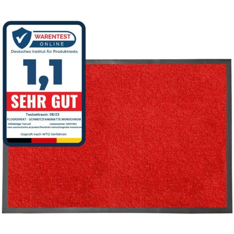 Tapis de Porte Paillasson d'entrée Monochrom Rouge 120 x 180 cm