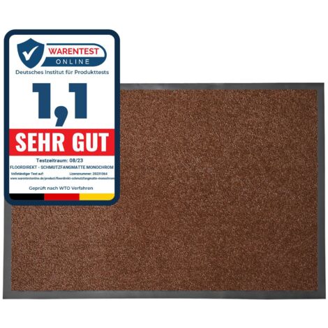Tapis de Porte Paillasson d'entrée Monochrom Marron 60 x 180 cm