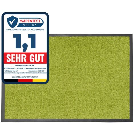 Tapis de Porte Paillasson d'entrée Monochrom Vert citron 60 x 180 cm