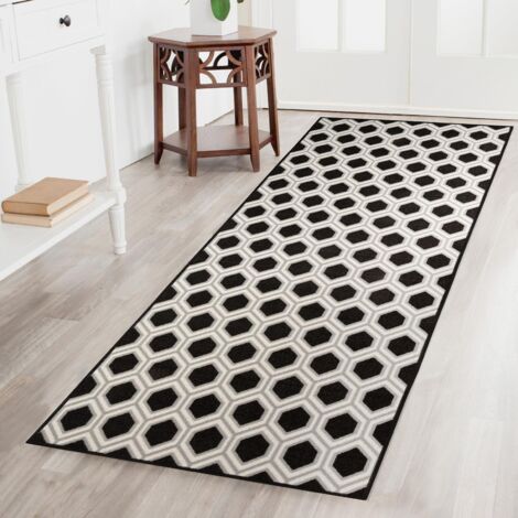 Karat – Tapis de couloir antidérapant 80 x 200 cm – Boucle fine en polyamide – Dos en gel antidérapant – Absorbant acoustique – Fabriqué en Allemagne