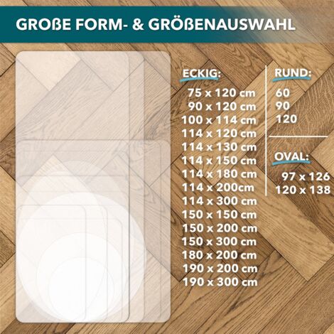 Tapis protège-sol Pour sols durs Polycarbonate Transparent et fomes 180 x 200 cm