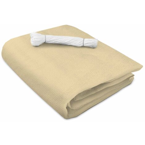 Casa Pura – Brise-vue 90 x 500 cm – 100% HDPE crème-beige – Résistant aux intempéries et UV – Cordon de fixation inclus (1/4)