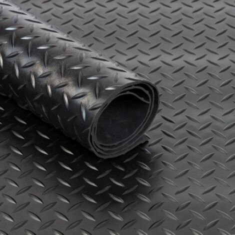 ETM – Tapis de sécurité en caoutchouc Tôle Larmée – Épaisseur 3 mm – Dimensions 100 x 450 cm – Antidérapant pour charges élevées